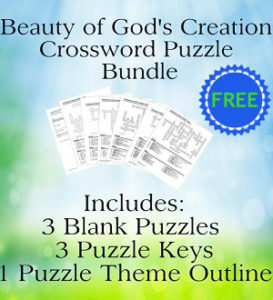 beauty of god's creation crossword puzzle bundle